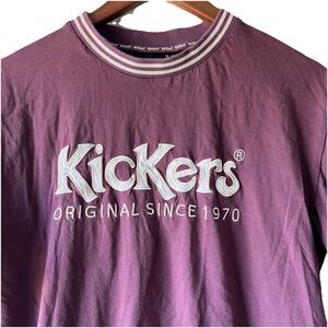 VTG 00s Kickers “Original Since 1970” Embroidered Logo T-Shirt Purple | Men’s S